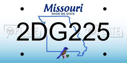 2DG225 Missouri License Plate