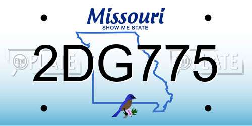 2DG775 Missouri License Plate