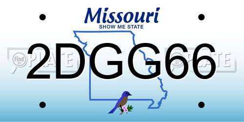 2DGG66 Missouri License Plate