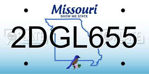 2DGL655 Missouri License Plate
