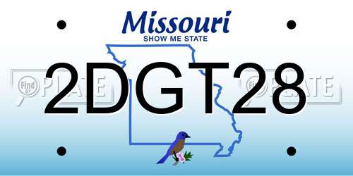 2DGT28 Missouri License Plate
