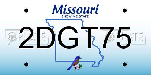 2DGT75 Missouri License Plate