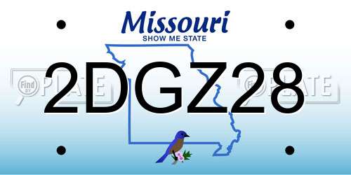 2DGZ28 Missouri License Plate
