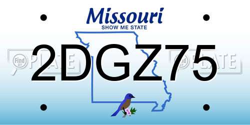 2DGZ75 Missouri License Plate