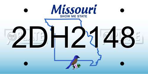 2DH2148 Missouri License Plate