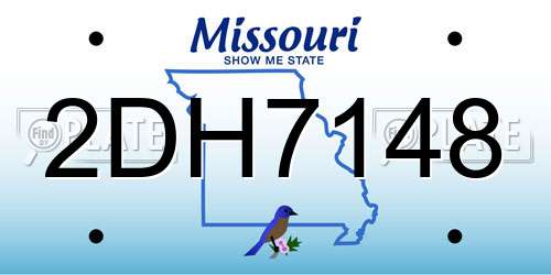 2DH7148 Missouri License Plate