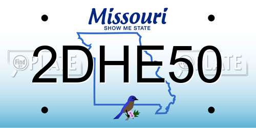 2DHE50 Missouri License Plate