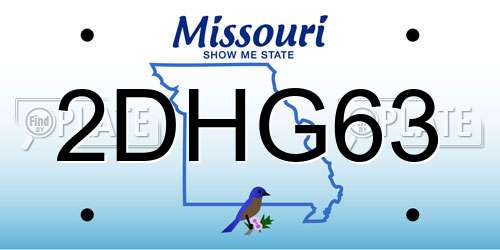 2DHG63 Missouri License Plate