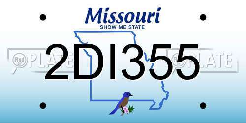 2DI355 Missouri License Plate