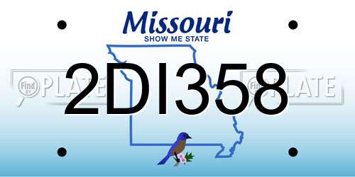 2DI358 Missouri License Plate