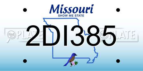 2DI385 Missouri License Plate