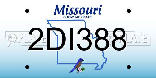 2DI388 Missouri License Plate