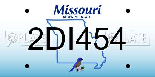 2DI454 Missouri License Plate