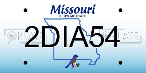 2DIA54 Missouri License Plate