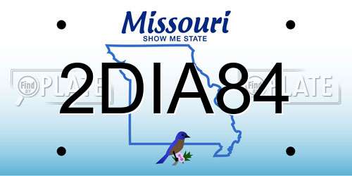 2DIA84 Missouri License Plate