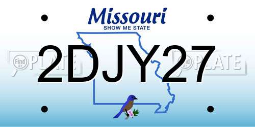 2DJY27 Missouri License Plate