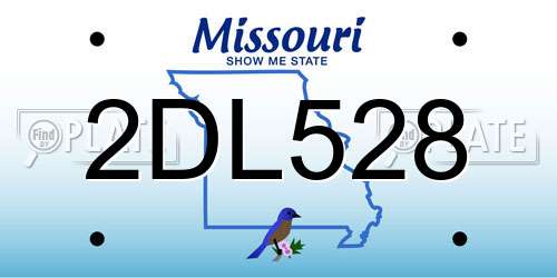 2DL528 Missouri License Plate