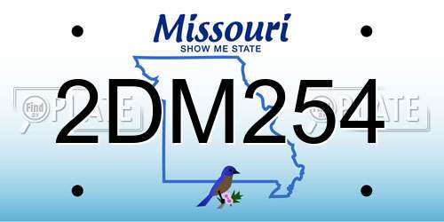 2DM254 Missouri License Plate