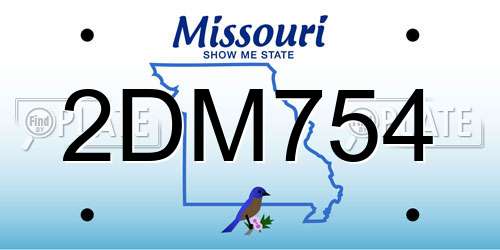 2DM754 Missouri License Plate
