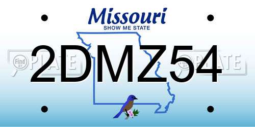2DMZ54 Missouri License Plate