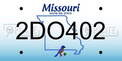 2DO402 Missouri License Plate
