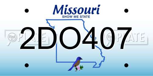 2DO407 Missouri License Plate