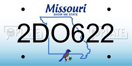 2DO622 Missouri License Plate