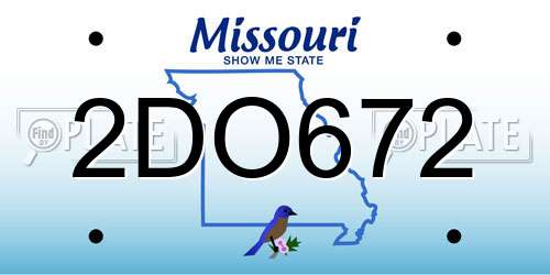 2DO672 Missouri License Plate