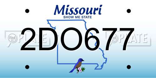 2DO677 Missouri License Plate