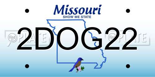 2DOG22 Missouri License Plate
