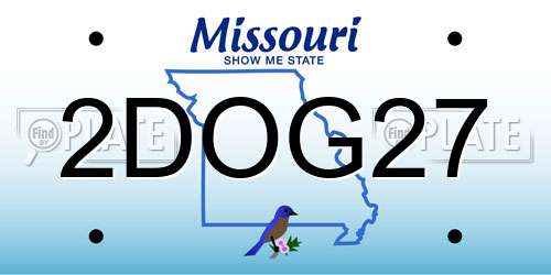 2DOG27 Missouri License Plate