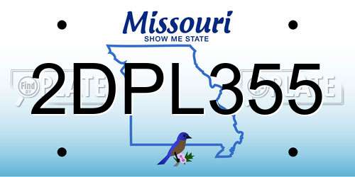 2DPL355 Missouri License Plate