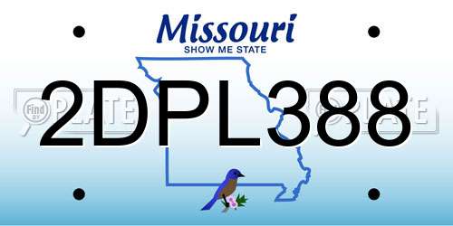 2DPL388 Missouri License Plate