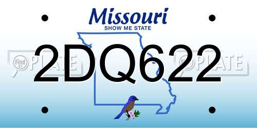 2DQ622 Missouri License Plate