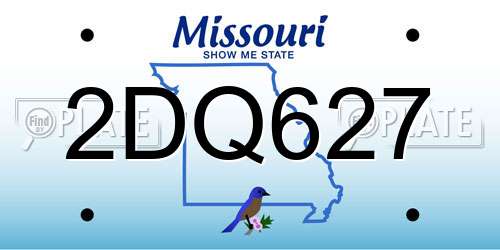 2DQ627 Missouri License Plate
