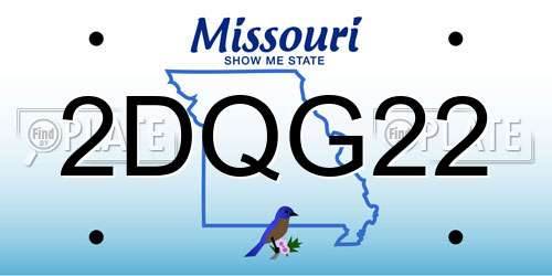 2DQG22 Missouri License Plate