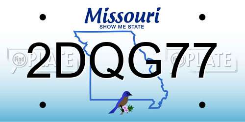 2DQG77 Missouri License Plate