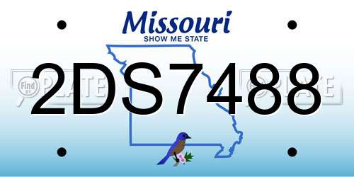 2DS7488 Missouri License Plate