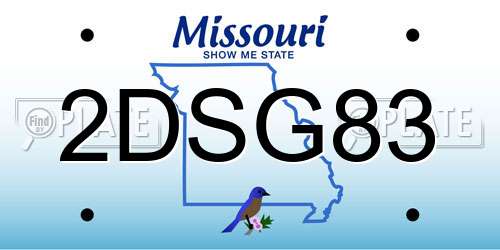 2DSG83 Missouri License Plate