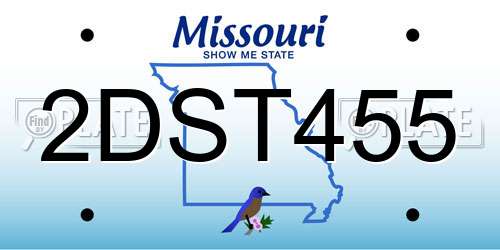 2DST455 Missouri License Plate