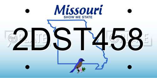 2DST458 Missouri License Plate