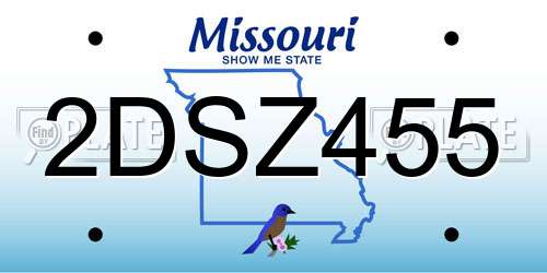 2DSZ455 Missouri License Plate