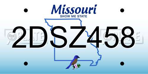 2DSZ458 Missouri License Plate