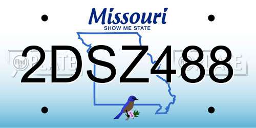 2DSZ488 Missouri License Plate