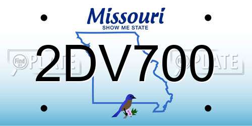 2DV700 Missouri License Plate