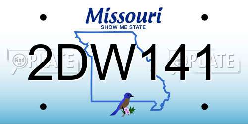 2DW141 Missouri License Plate