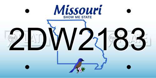 2DW2183 Missouri License Plate