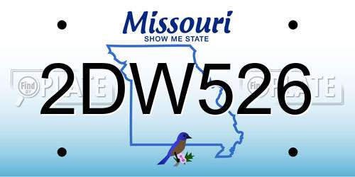 2DW526 Missouri License Plate