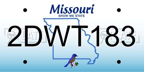 2DWT183 Missouri License Plate