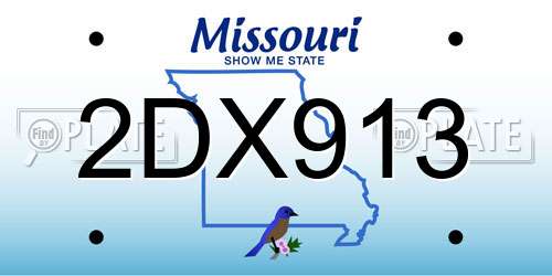2DX913 Missouri License Plate